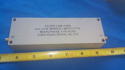 Microphase H0421 Low Pass RF Filter SMA (f) connectors AIL 365605-1