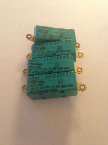 4 Licon Switches # 11-230034  , 1/2 HP , 10 A