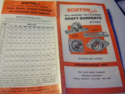 Quincy, Mass. Boston Gear Co Ball Bearing Shaft Supports&amp; Pillow Blocks Adv.1966