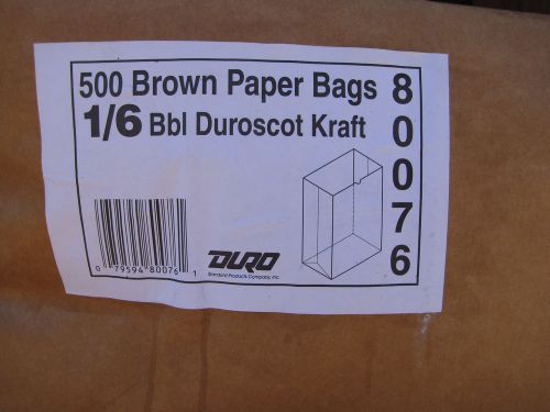 57# Brown Paper Grocery Shopping Bags 1/6 Bbl Duroscot Kraft 500/pack