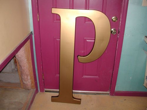 46&#034; Tall Outdoor Plastic Sign Letter &#039;P&#039; Gold 26&#034;W