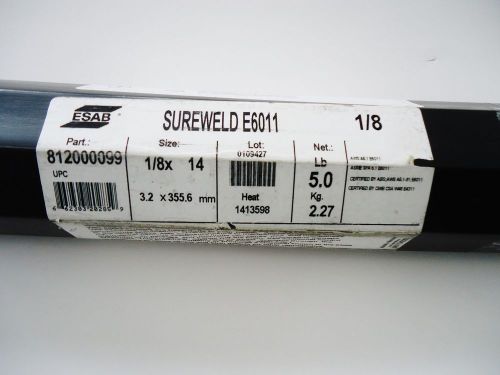 5 lb Esab Sureweld E6011 Mild Steel Stick Welding Electrode Rod 1/8&#034; x 14&#034;