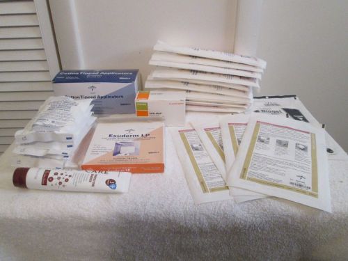 Misc.box of wound supplies, skin prep,applicators,sterile abdominal pads for sale