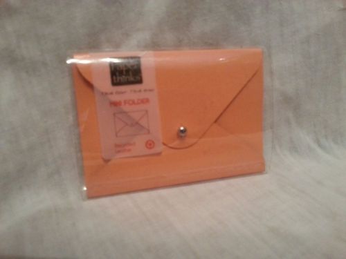 Paperthinks Tangelo Orange Recycled Leather Mini Folder 3.9 x 2.8-inches PT99305