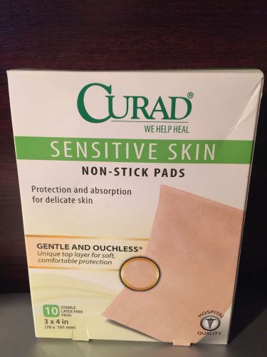 Curad Non-Stick Pads - 3&#034; x 4&#034; (For Sensitive Skin) 10 PADS