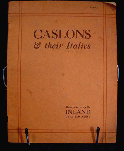 Inland Foundry CASLON TYPE Typography Antique Font Lettering Vtg Design Faces