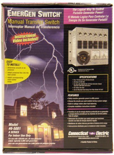 Emergen transfer switch model # 6-5001 -connecticut electric (new in box) for sale