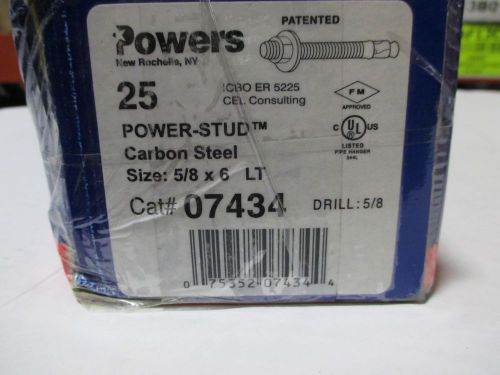 Powers fasteners 7434sd1-pwr 5/8&#034; x 6&#034; sd1 power-stud+ anchor 25/box ships free! for sale