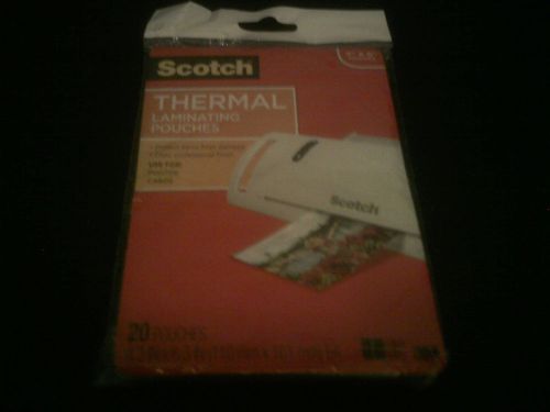 3M Scotch Thermal Laminating Pouches Photo Safe Gloss 4&#034; x 6&#034; 20 Pouch 5mil