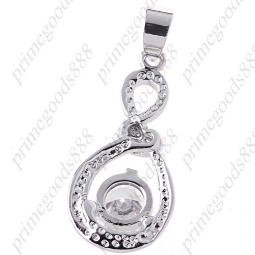 Rhinestone Crystal Necklace Pendant Jewelry Neck Decor for Women Ladies Knot