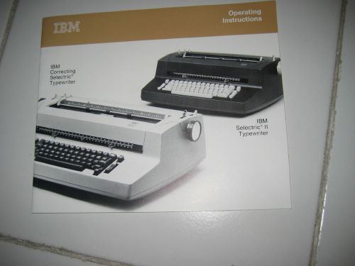Vintage IBM Correcting Selectric II Typewriter Operating Instructions Manuals