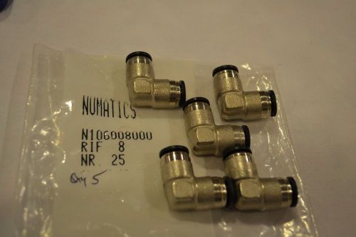 5 numatics ptc push to connect elbow tube fittings n 106 008 000 5/16&#034; (8mm) for sale