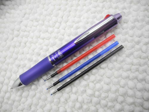 Metal Violet Pilot FRIXION Ball 3 0.5mm roller ball pen free 3 refill RED&amp;B&amp;BLUE