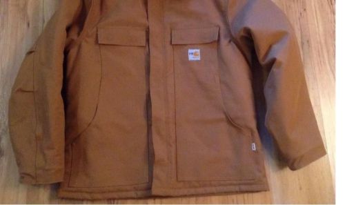New carhartt frc56 brown x-large flame-resistant duck jacket/ hat for sale
