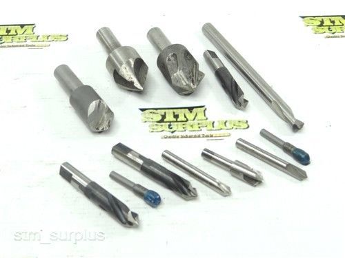 LOT OF 12 HSS COUNTERSINKS 1/4&#034; -45 DEGREES TO 1&#034; -82 DEGREES SEVERANCE FASTCUT
