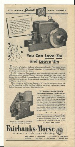 Jan.1945 Fairbanks Morse Chicago Ill. Engine and Light-Plant  ad