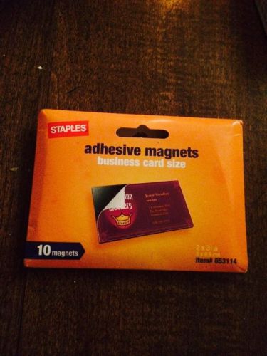 Staples Adhesive Magnets Business Card Size 10pk