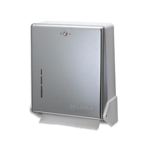 San Jamar True Fold Metal Front Cabinet Towel Dispenser in Chrome