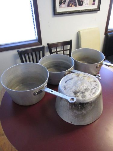 COMMERCIAL COOKWARE - LOT OF 4- SAUCE PANS - NO RESERVE - VERY NICE