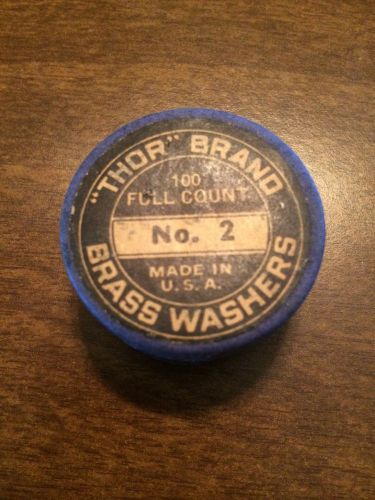 Vintage Thor Brand No. 2 Brass Washers in Original Container Nice!!!!