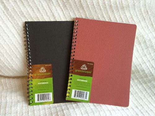 TWO (2) Greenroom Recycled 6&#034; X 18&#034; Notebooks Non-toxic Soy-Based Ink