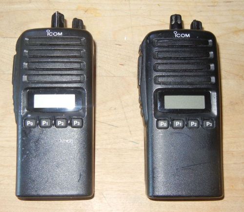 Pair (2) ICOM IC F43GS 2-Way Radios WORKING with BC-160 CHARGER
