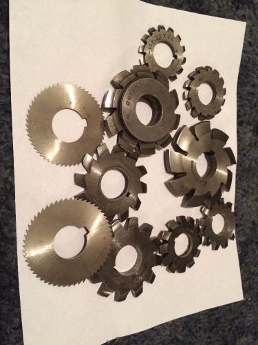 LOT OF 10 2nd Quality Involute Gear Cutters And Slitting Saws. Milling Slotting