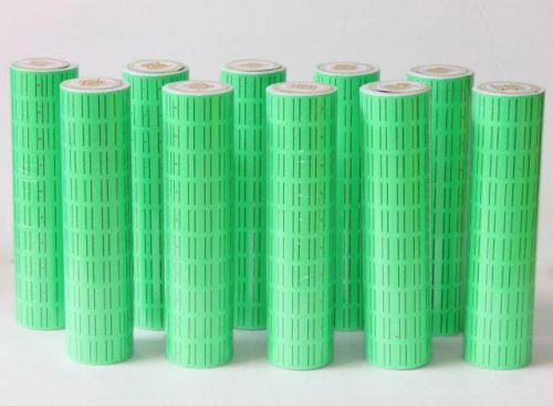 50,000pc Tags Labels Green color with lines for Mx-5500 price sticker 10 tubes
