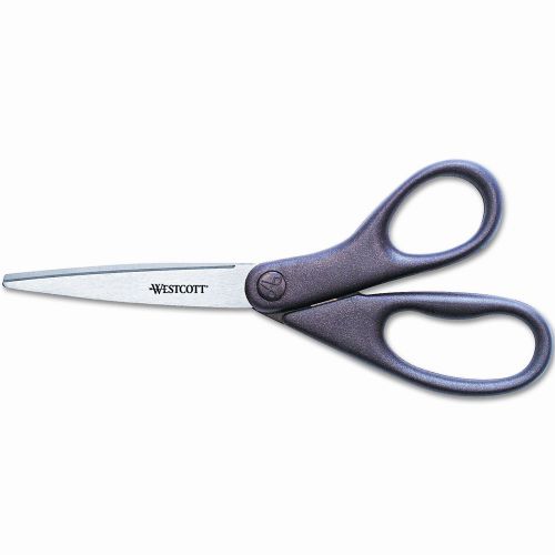 Design Line Stainless Steel Scissors, 8in, 3-1/8in Cut, L/R, Burgundy