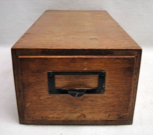 The Automatic File &amp; Index Co. Wood Filing Storage Box Sliding Tray Vintage