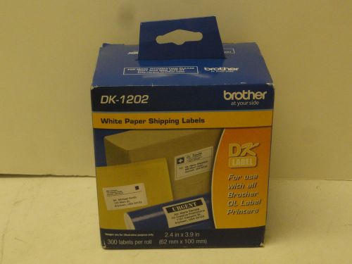 Brother DK-1202 White Paper Shipping Label Roll - 300 labels - FREE Shipping!