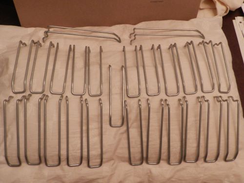 Lot of 25 metal closed double peg board hooks crafts workbench tools for sale