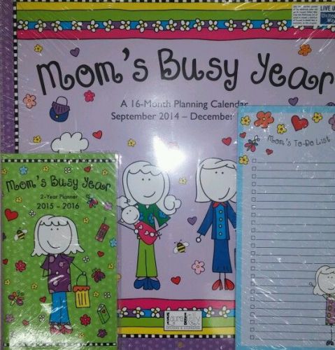 2015 16-Month MOM&#039;S BUSY YEAR 16 month calendar 2 yr planner to do list NEW