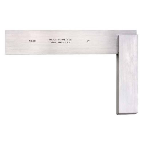 Starrett 20-6 Master Precision Hardened Steel Square - Blade Length: 6&#034;