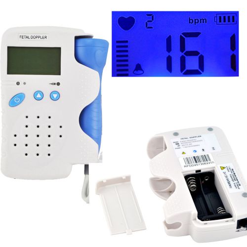Fetal Doppler 3MHz Probe LCD Display Fetus Heart rate Monitor Home BABY Care
