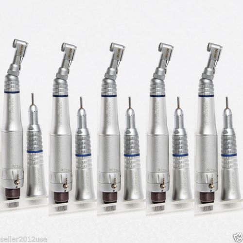 6x Dental Slow Low Speed Straight Handpiece Contra Angle Air Motor E-type 4Hole