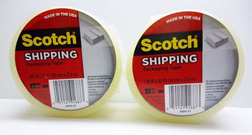 2 Rolls 3M SCOTCH Shipping Packaging Tape CLEAR 2&#034; x 30 yards
