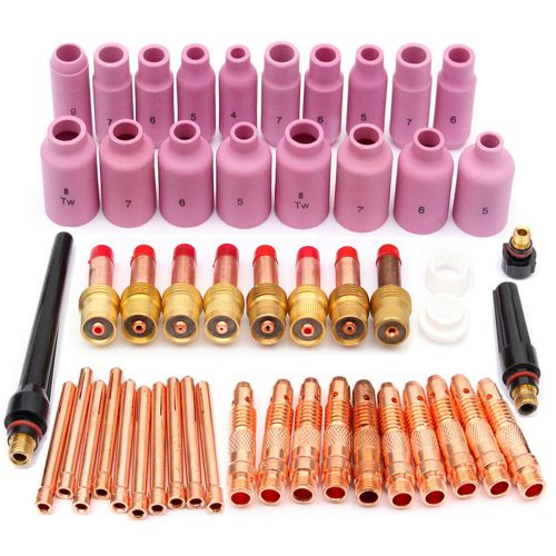 Tig kit &amp; tig welding torch consumables accessories fit wp 17 18 26 series 51pcs for sale