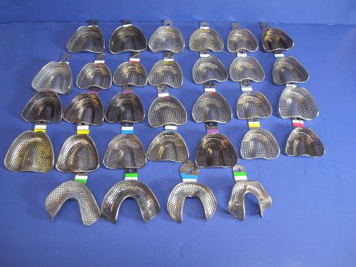 LOT of 31 (THIRTY ONE) Dental Impression Trays Perforated