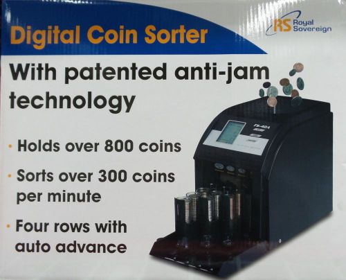 Royal Sovereign Digital 4-Row Electric Coin Sorter Counter Counting Machine  #22