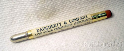 Vintage South Omaha Union Stockyards Daugherty &amp; Co. Adv. Bullet Pencil #92