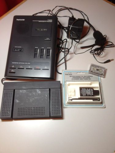 Olympus Pearlcorder T1000 Microcassette Transcriber w/ Footpedal, Headset, Power