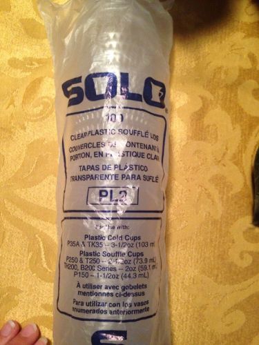 Brand New SOLO Clear Plastic Souffle Lids PL2 (LIDS ONLY) 15 sleeves of 100