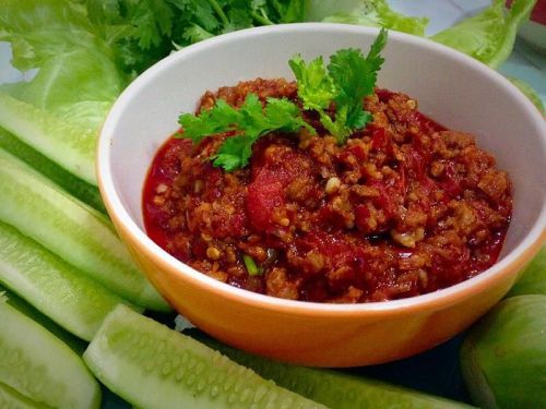 Northern Thai Meat Tomato Spicy Dip Recipe food delicious easy Cooking homemade