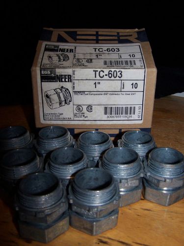 NEER TC-603 1&#034; COMPRESSION EMT CONNECTOR Box of 10, new old stock