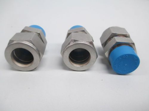 Lot 3 swagelok stainless fitting adapter 5/8in tube to 3/4in sae o-ring d235154 for sale