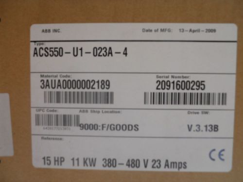Acs550-u1-023a-4   - abb ac drive  - new in box - acs550u1023a4 for sale