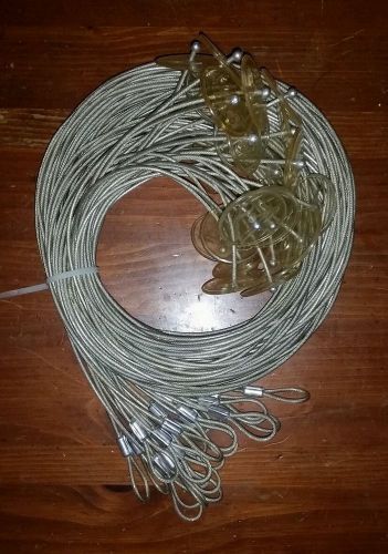 25 PROTEX SECURITY CABLES FOR GARMENT OR COAT ANTI THEFT 8&#039; WITH PLASTIC WASHER