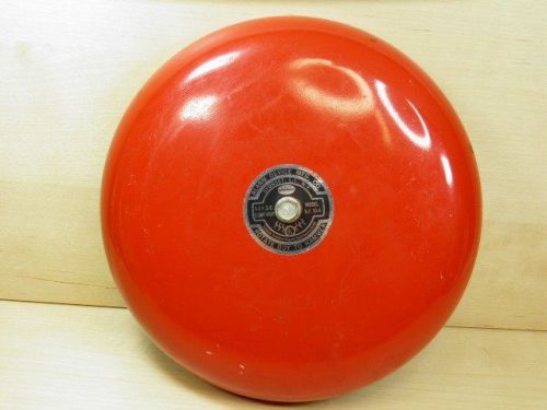 Ademco Large 10&#034; Red Fire Alarm Bell Electric Retro Loud Industrial Safety