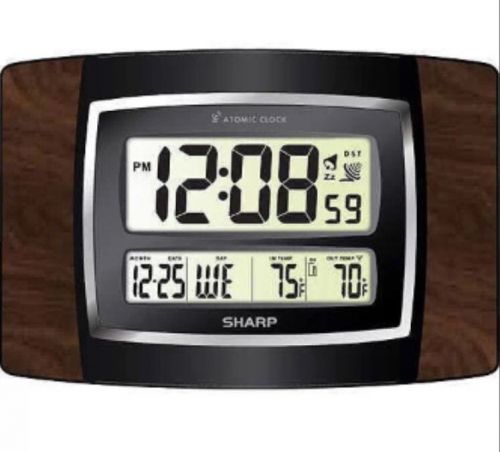 Sharp Sharp Digital Atomic Wall Clock - Woodgrain Super Fast Free Shipping.